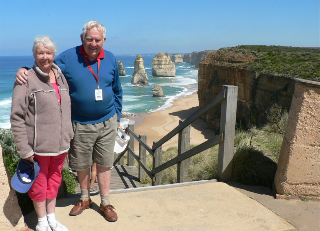 hosts of the carriage house bay of islands adrian and sylvia garrett on holiday
