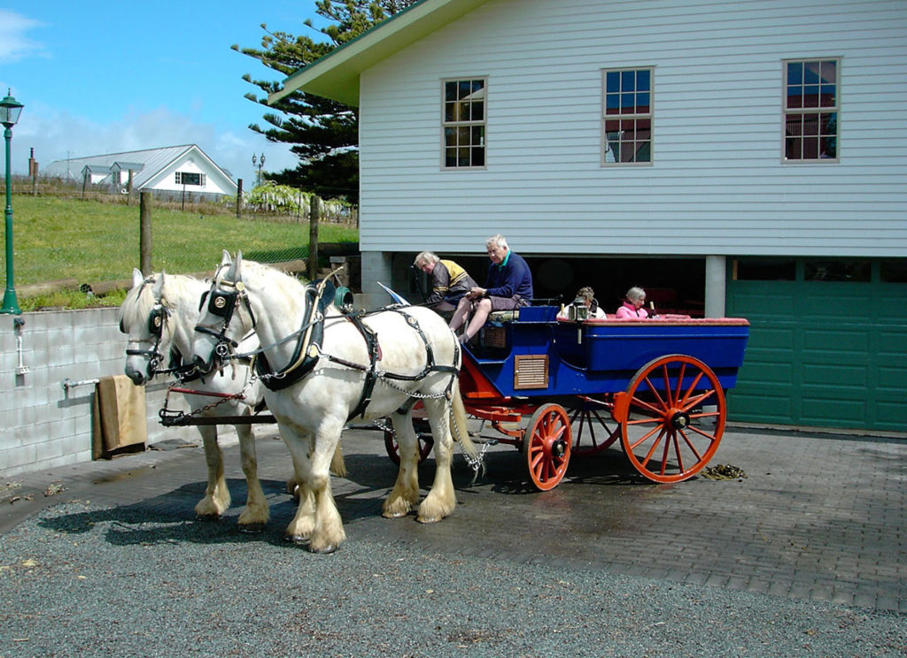 The blue cart outside the carriage house kerikeri bay of islands nz